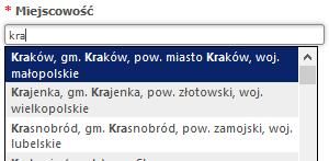 5 Adres zamieszkania kandydata Domyślnie w miejscowości pojawia się miejscowośd, która prowadzi elektroniczny nabór.