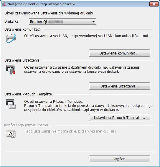 Zmienianie ustawień drukarki do etykiet Korzystanie z Narzędzia do konfiguracji ustawień drukarki dla systemu Windows 4 a Podłącz drukarkę, którą chcesz skonfigurować, do komputera.