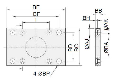 Elementy mocujące LB: Łapa AA 158 179 190 209 248 258 290 340 380 AC 142 161 170 185 210 220 250 300 320 AD 8 9 10 12 19 19 20 20 30