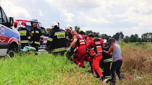 urazu śledziony, natomiast pasażerowie siedzący po stronie pasażera są narażeni na powstanie obrażeń wątroby.
