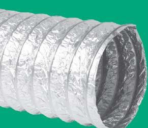 aluminiowej Przewód wewnętrzny z poliestrem, wzmocniony spiralą z drutu stalowego Rozstaw drutu w przewodach do Ø102 24 mm Rozstaw drutu w przewodach