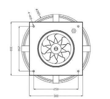 Rysunek techniczny 4-Ø10 Ø385 92 250 300 358 56 36 Ø197 250 300 Charakterystyki (Pa) 400 RCM-200/840
