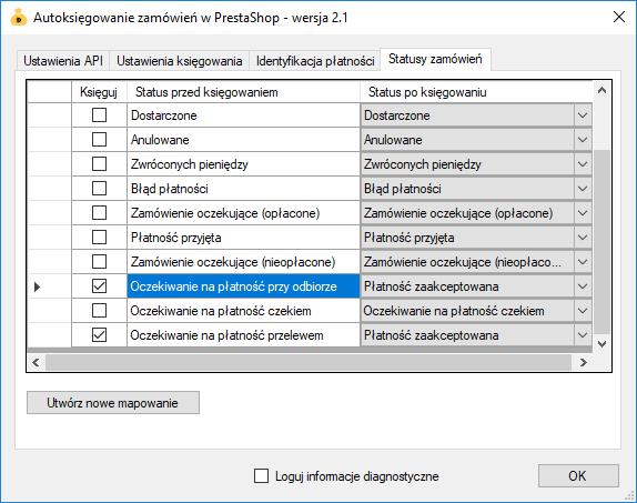 Zmiana statusu na inny niż obecny, po zakończeniu procesu zaksięgowania płatności, jest opcjonalna.