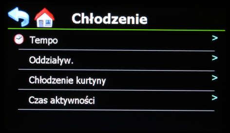 Temperatura docelowa (w przypadku niezależnego chłodzenia) : Ustaw temperaturę, od której chłodzenie ma być aktywowane.