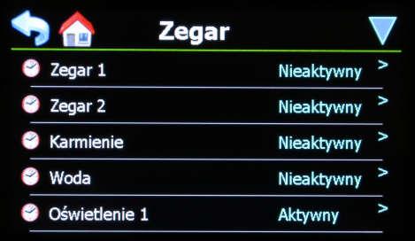 > Tryb powtarzania W tym trybie ustawiamy różne parametry: Godzina rozpoczęcia : godzina rozpoczęcia cyklu. Czas trwania : jak długo będzie aktywny przekaźnik powiązany z zegarem.