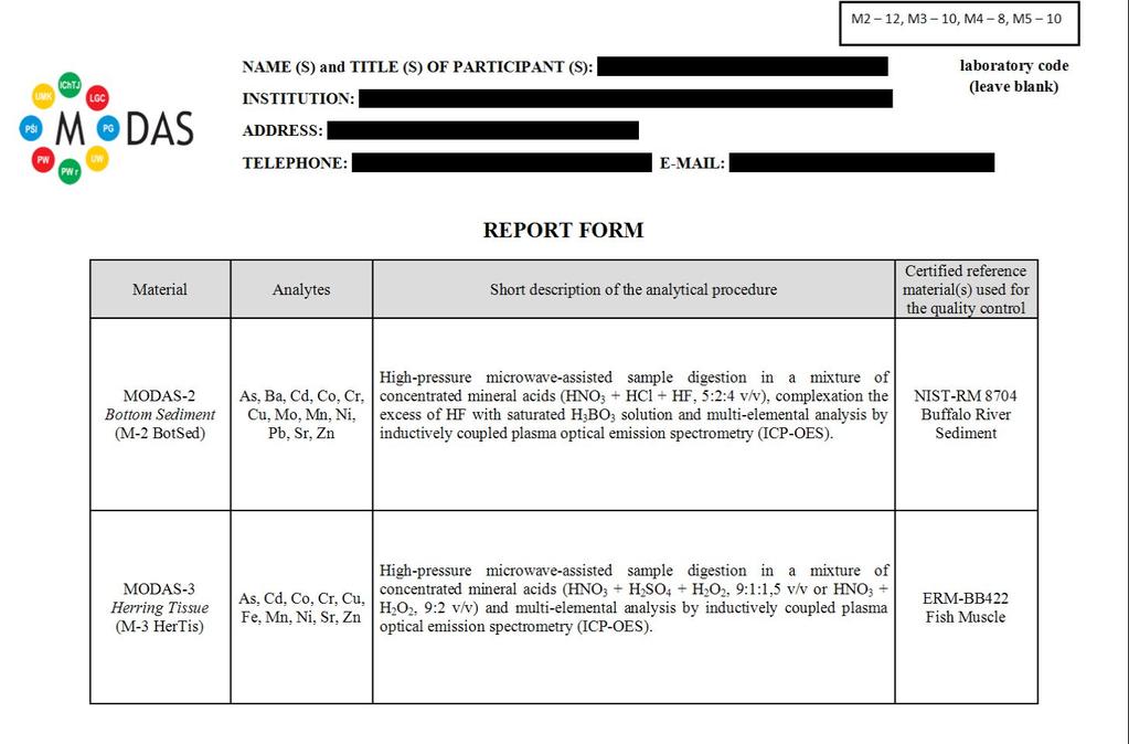 Formularz z opisem zastosowanej procedury