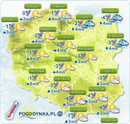 Prognoza pogody dla Polski