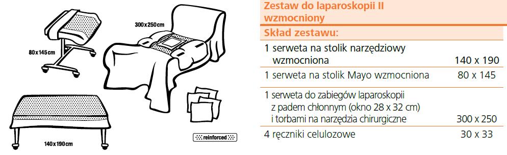 laparoskopii w następującym składzie: oraz osobno pakowana osłona zabezpieczająca kable, pozostałe parametry zgodne z