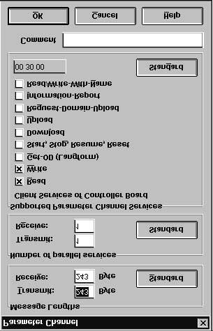 Message Lengths / Transmit / Receive (długość telegramu / przesyłanie / odbiór): po 243 bajty Supported Parameter Channel