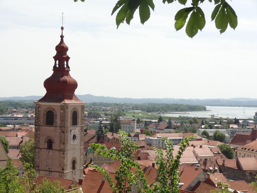 Fot. 47: Pod miastem Ptuj rzeka Drawa rozlewa