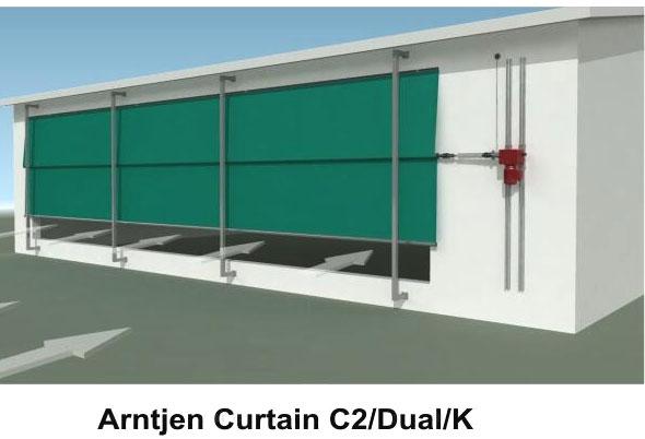 Kurtyny Arntjen C2/Dual/K 400 - Kurtyny C2/Dual/K otwierają się od dołu.