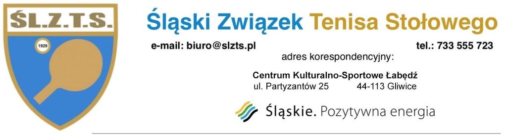 Gliwice, 17.09.2018 r. KOMUNIKAT ORGANIZACYJNY NR 36/2018/2019 Śląskiego Związku Tenisa Stołowego I Wojewódzki Turniej Kwalifikacyjny Seniorek i Seniorów sezon 2018/2019 1.