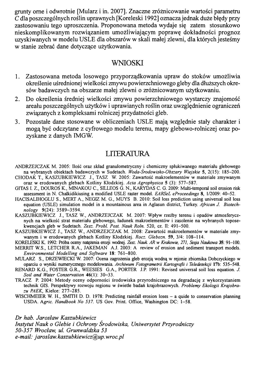grunty orne i odwrotnie [Mularz i in. 2007].