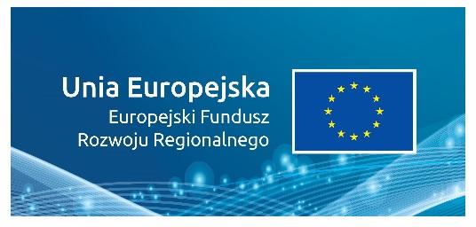 d. Znak: Fundusze Europejskie i Unia Europejska na kolorowym tle.