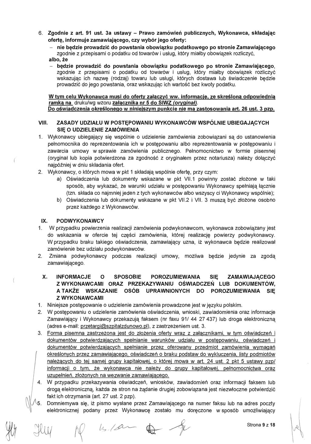 6. Zgodnie z art. 91 ust.