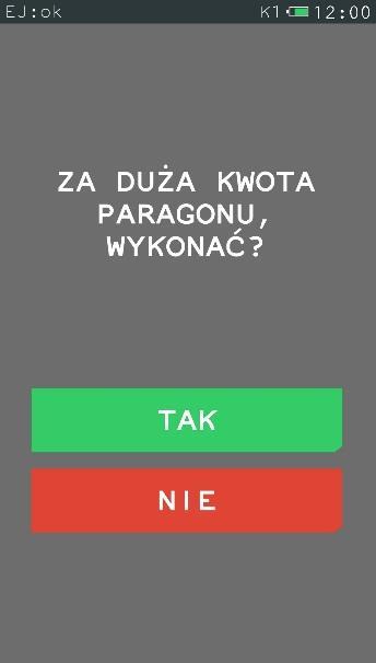 wystawienie pozycji sprzedaży wycofanie się z wystawienia pozycji sprzedaży Domyślnie maksymalna suma paragonu wynosi 0,00, co oznacza brak ograniczenia.