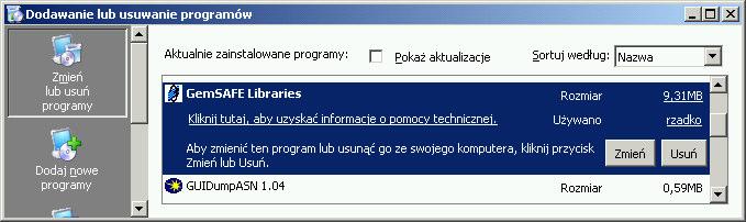 Instrukcja instalacji Odrejestrowanie certyfikatów Dotyczy dotychczasowych uŝytkowników usługi BPTP na kartach Gemplus PoniŜsze czynności naleŝy wykonać na koncie uŝytkownika usługi BPTP. 1.