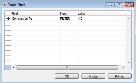Jeśli połączenie dotyczyłoby innego niż pierwszy atrybutu klucza podstawowego, Field trzeba wypełnić. Chcemy by połączenie dotyczyło tylko sprzedawców, którzy mieli prowizję większą niż zero.