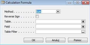 5. Kliknij przycisk Assist-Edit w polu CalcFormula, pojawi się okno Calculation