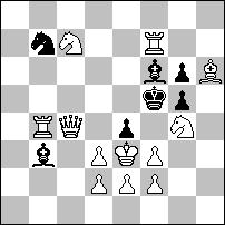 linię uniemożliwiają swojemu hetmanowi parowanie białych posunięć wymuszających mata. 1.Kc3! ~ 2.Wb5+ S:b5 3.H:b5+ Hc5+ 4.Hc4+ H:c4# 1...Sc6 2.Sf6+ Kc5 3.Ha7+ S:a7 (Hb6?) 4.