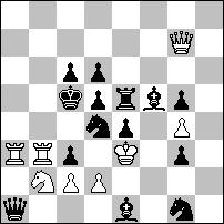 1.Wc1! ~ 2.S:f3+ G:f3 3.Hc3+ b:c3# 1...Gb2 2.H:e3+ Ge4 3.Hd4+ G:d4# 1...Gc1 2.S:c4+ G:c4 3.H:e3+ G:e3#. 5 wyróżnienie honorowe G. KOZIURA & W.