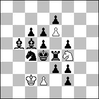 4 pochwała nr 233 - Waldemar TURA Motyw odszedł przyszedł, tempowe ruchy czarnych gońców z antydualowym wyborem i maty wzorowe. a) 1.Sf3-e1 Wf3 2.Gb1 tempo [G2~?] Wf2# b) 1.Se3-d1 We3 2.