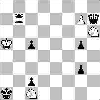 Z powodu niepoprawności wyłączyłem studia: nr 43 Tarasiuk - uboczne 1.Kc3 f1h [1 Se1 2.Gg6! f1h 3.Ha2 Ke3 4.Hd2+ Kf3 5.Gh5+ Ke4 6.Gg6+ =] 2.Ha2+ Ke3 3.Hd2+ Ke4 4.Gg6+ Ke5 5.Hg5+ 6.