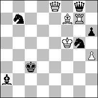 Wh7#;10 Hg3 11.Gc3+ Kg8 12.Ge5 Hd3 13.Wd7 Kf8 14.Gg7+ Kg8 15.Sf6#) 11.Gc3! wygrana. (11.S:f6? pat). VI nagroda M.HLINKA & L. KEKELY (Słowacja) 1/2 wyr. hon. ex aequo Martin MINSKI (Niemcy) 1/2 wyr.