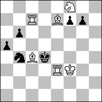 3 wyróżnienie honorowe nr 168 Zoltan LABAI (Słowacja) Cykl podwójnych gróźb, Option. 1.Hf6? ~ 2.H:e6 A/He5# B 1 We2/Hh2/Wa6 2.Hd4/H:e6/He5# 1 He1! 1.Hg3? ~ 2.He5 B/Hd6# C 1 We2/Hh2/Wa6 2.