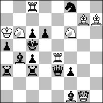 Wybór wstępu, czarna korekta. 1.b6? ~ 2.Sb5# 1...Sd5 a/ge2 2.H:d5 A/G:e3# B 1...W:b4! 1.Sg5? ~ 2.Se6# 1...Sd5 a, e4/gd5 c/g:c6+ 2.Hc5 C/G:e3# /S:c6# 1...We8! 1.Sg3? ~ 2.Sf5# 1...Sd5 a, e4/ge4 b 2.