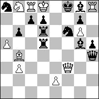 PR Szachmatna Mysl1980: Kf5 Hd5 Wc7 Wh2 Sa5 Sd1 Pa7 Pg4 Kd3 Ha8 Wb4 Wb5 Gb1 Sd7 Pa2 Pb6 Pd4 Pf6 Pf7 Pg5 Pg7. s#2 (8+13). 1.Wb7! W tej sytuacji za godne wyróżnienia uznałem poniższe kompozycje.
