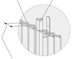 4.0 Zastosowanie 4.3 Słupek PROTECTO z kratką zabezpieczającą Zastosowanie kratki zabezpieczającej PROTECTO pozwala na zwiększenie odstępu miedzy słupkami do 2,40 m.