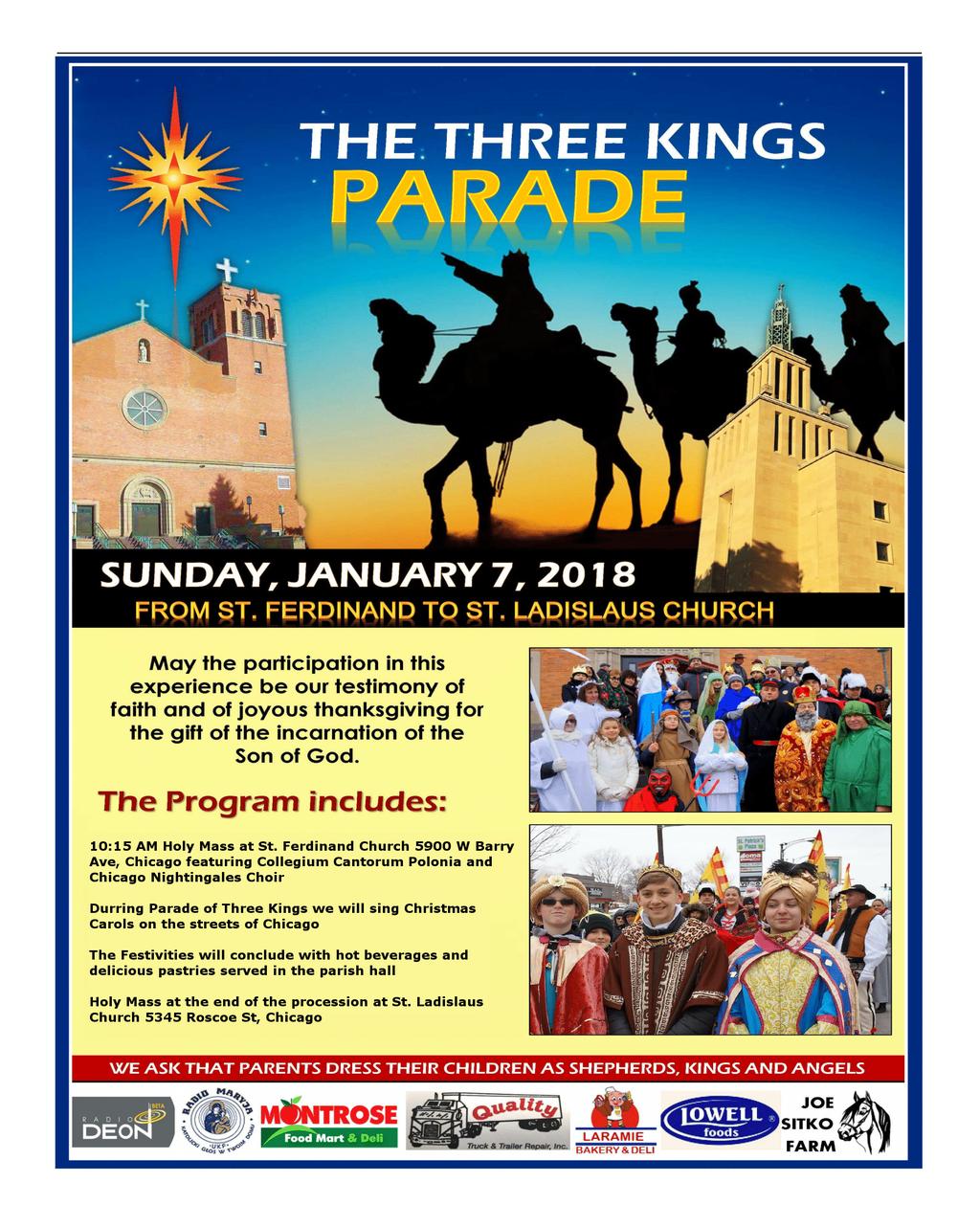 SUNDAY. JANUARY 6, 2019 FROM ST.FERDINAND TO ST.