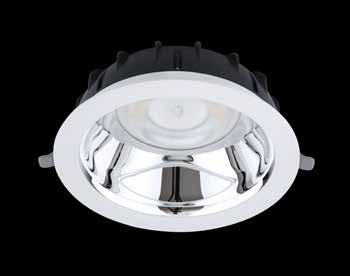 Oprawy LED Downlight Performer HG Dostępne również w wersji BLE z inteligentnym systemem bezprzewodowego sterowania poprzez Bluetooth Unikalne rozwiązanie soczewki optycznej z odbłyśnikiem (HG)