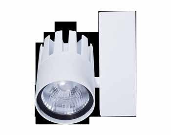 Oprawy LED Spot Performer 3C Atrakcyjne wzornictwo z owalem cylindra i obudową pasującymi do architektury sklepów Wysoki strumień świetlny i skuteczność sięgające 3 600 lm oraz 85 lm/w (CRI 90)