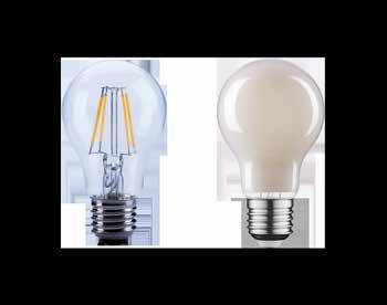 LED Filament A60 Wygląd i kształt tradycyjnych żarówek Natychmiastowy 100% strumień świetlny dzięki wyeliminowaniu efektu rozgrzewania się Ciepłe światło i tradycyjny design pozwala stworzyć