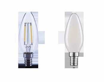 NOWOŚĆ DIM LED Filament B35 Wygląd i kształt tradycyjnych żarówek Natychmiastowy 100% strumień świetlny dzięki wyeliminowaniu efektu rozgrzewania się Ciepłe światło i tradycyjny design pozwala