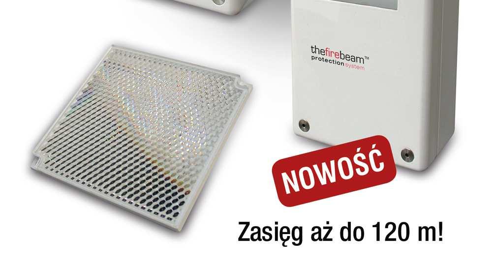 Samopozycjonowanie wiązki laserowej czujki korekta aż do 5% odchylenia z zasięgiem do 120m.