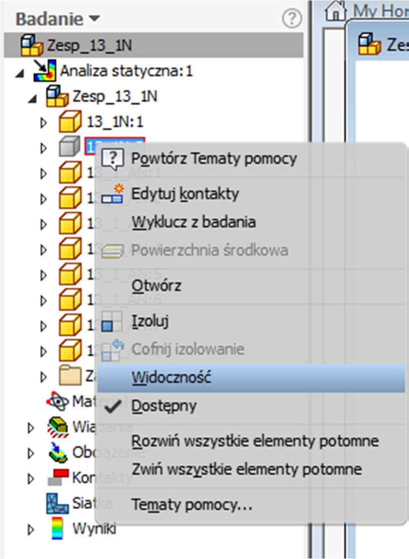 Dodatkowo w czasie tworzenia części korzystne jest tworzenia elementów łączących poleceniem Utwórz w złożeniu. Należy też pamiętać o stosowaniu szyku jako elementu modelu a nie jako część szkicu.