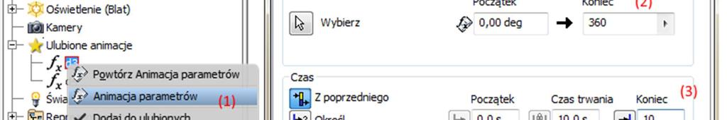 Po zaanimowaniu zmiennych można przystąpić do tworzenia animacji