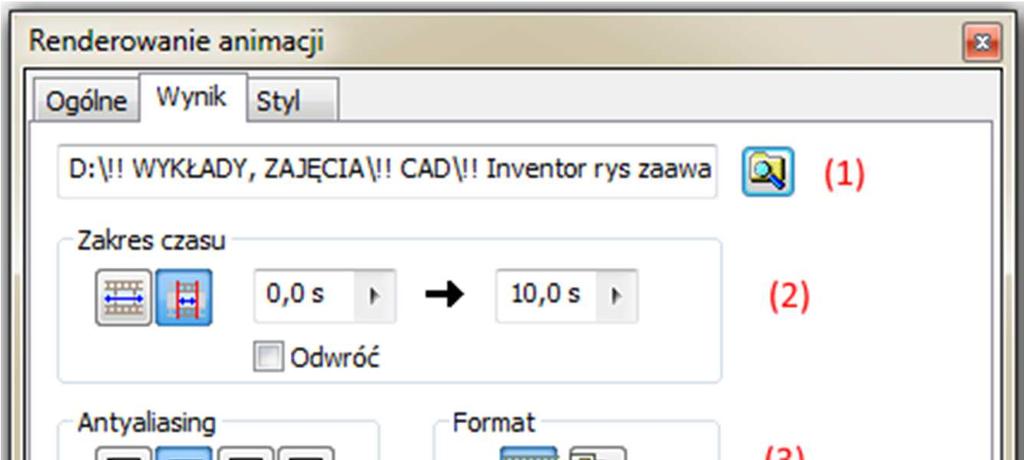 format renderingu: film lub zdjęcia