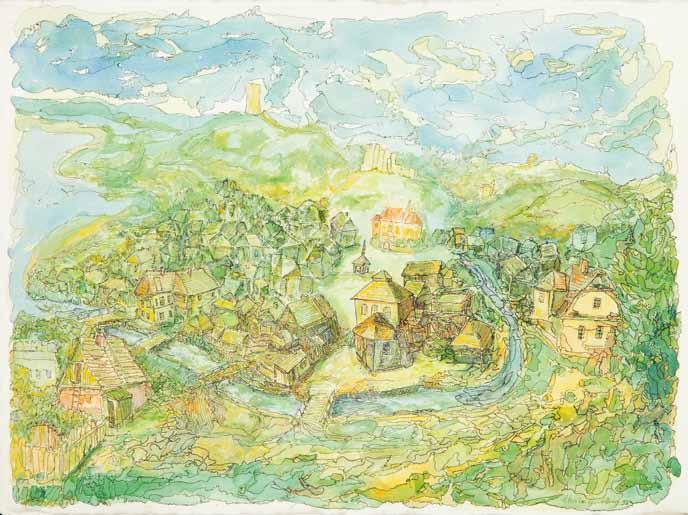 27 Chaim Goldberg (1917 Kazimierz Dolny 2004 Boca Raton) Widok na Kazimierz Dolny, 1996 r.