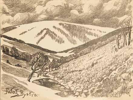 47 Julian Fałat (1853 Tuligłowy 1929 Bystra) Bystra litografia/papier, 20 x 26 cm