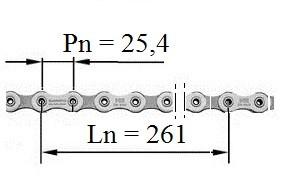 Zadanie 27. Który łańcuch napędowy jest sprawny technicznie przyjmując, że dopuszczalne wydłużenie na 10 ogniwach może wynosić 2%? (Pn długość jednego ogniwa, Ln długość 10 ogniw) Zadanie 28.