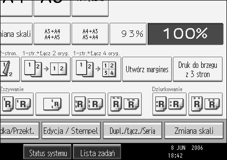 Kopiowanie Druk do brzegów z 3 stron Moåna wykonaæ kopiê peânego obrazu poprzez przyciêcie marginesu z góry, doâu i prawej strony. Ta funkcja jest przydatna dla oryginaâów zawierajàcych peâen obraz.