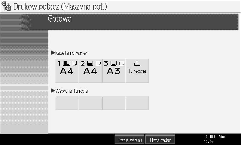 Wyãwietlacz panela kopiowania poâàczonego Uwaga Funkcja kopiowania poâàczonego nie jest dostêpna z uproszczonego ekranu w urzàdzeniu gâównym.