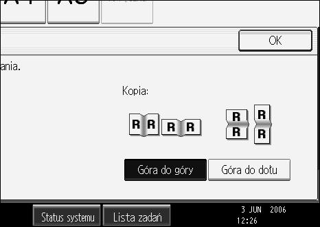 Kopiowanie Orientacja oryginaâów i kopii Orientacjê moåna wybraæ podczas kopiowania zadania dupleksu.