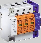 Italacje zasilające Ogranicznik przepięć/combicontroller z FS Ogranicznik +2 V-B+C/3+NPE-FS 3-biegunowy z NPE; z FS V kg/% 69,000 5097 42 8 V -B+C/.