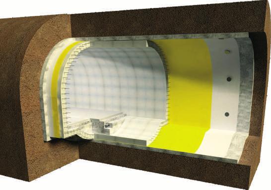 Geowłóknina, nie mniej 300 g/m 2 5. Hydroizolowany tunel 6. Podsypka żwirowa 7. Wylewka betonowa 8.