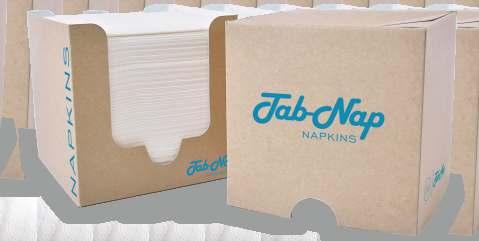 SERWETKI TAB-NAP Tab-Nap Napkins ZASTOSOWANIE W BRANŻACH: USEFUL FOR: ATEST: CERTIFIED: SUROWIEC Tab-Nap to serwetka pakowana jednostkowo w kartonik, który po otwarciu staje się jednocześnie